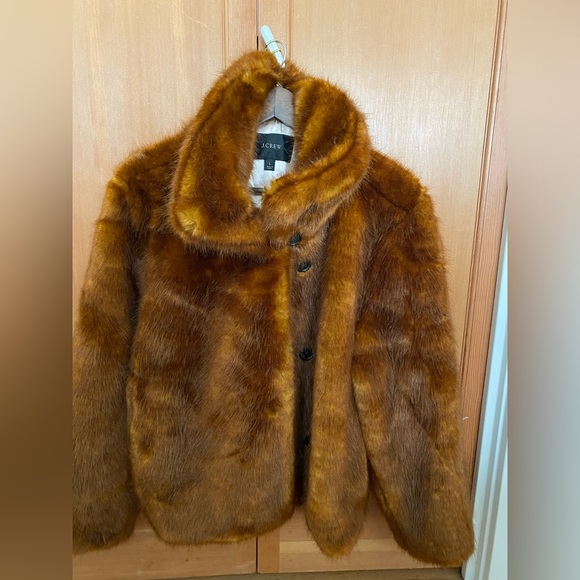 J crew faux fur coat - Picture 1 of 3